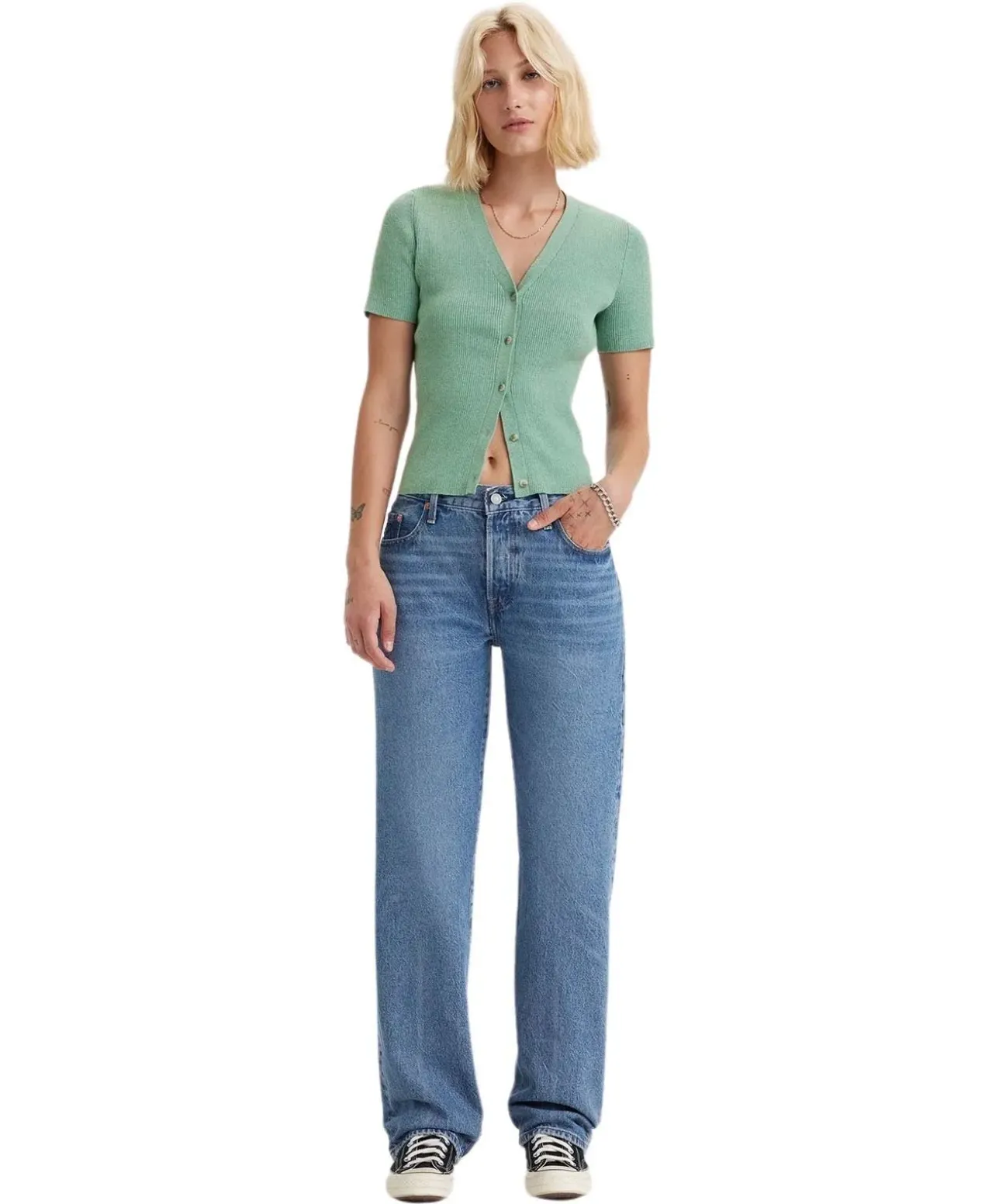 Levis 501 90er Jeans in Mittelblau