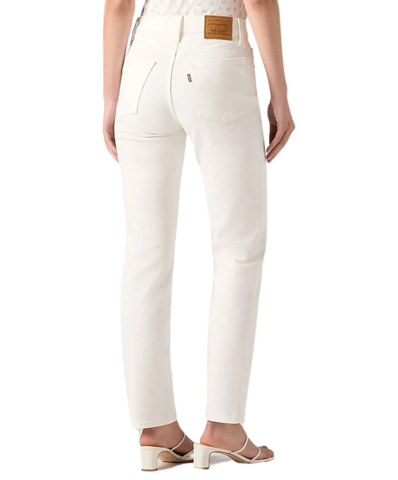 Levis 724 High Rise Jeans aus Creme Denim