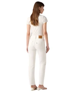 Levis 724 High Rise Jeans aus Creme Denim