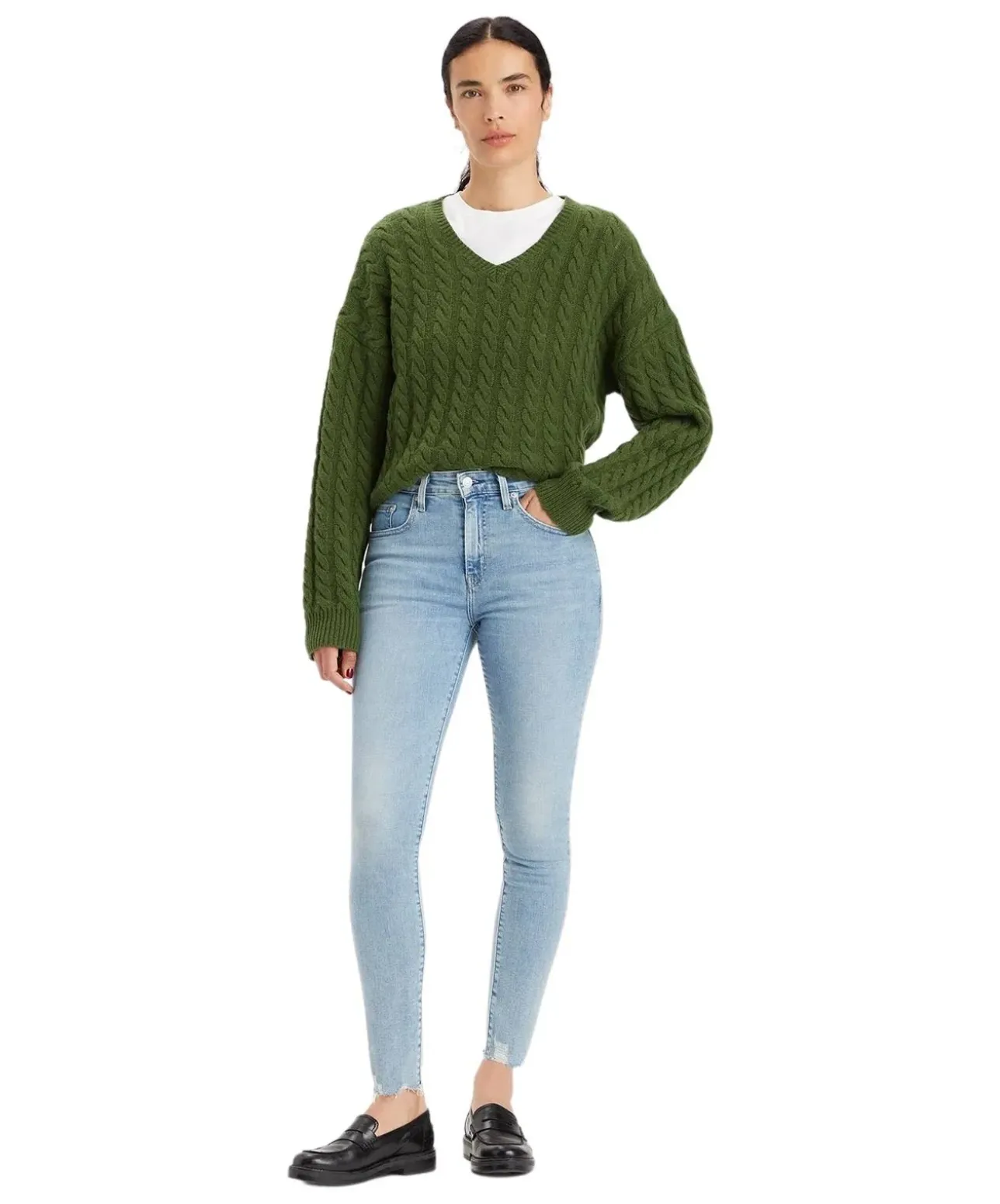 Levis 721 High Rise Skinny Jeans in heller Waves-Waschung