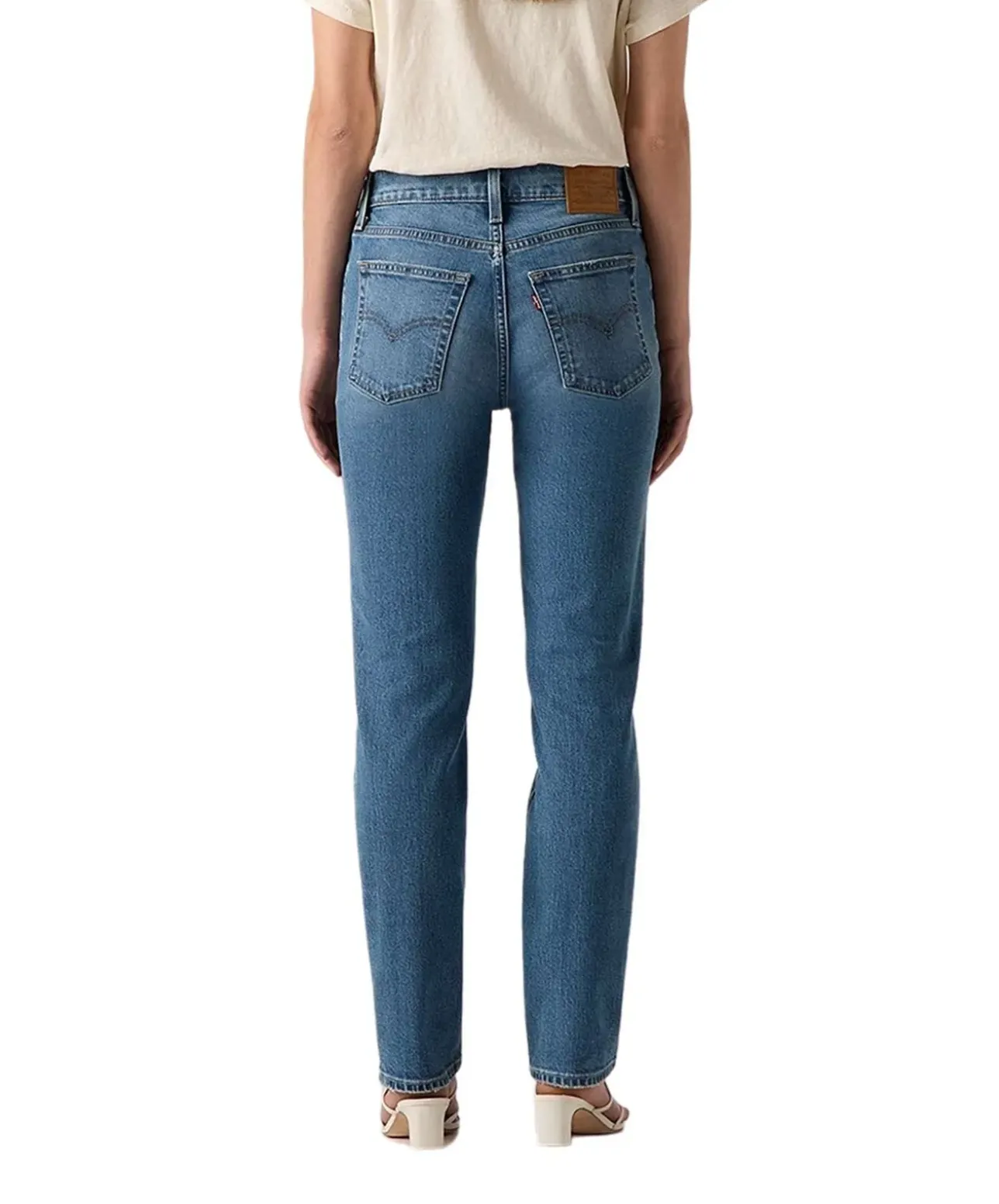 Levis 724 Jeans in mittelblauer Waschung mit hohem Bund