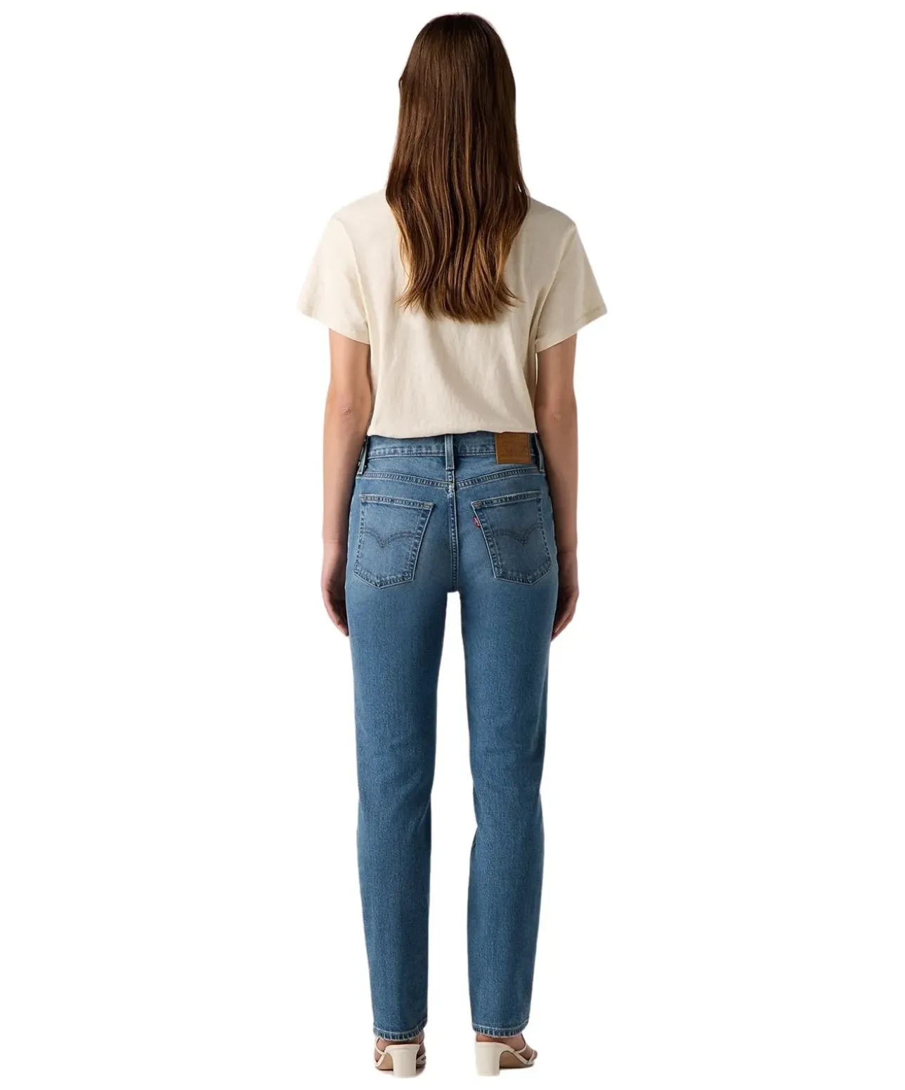 Levis 724 Jeans in mittelblauer Waschung mit hohem Bund