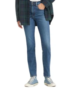 Levis 724 Jeans mit hohem Bund in Blue Wave