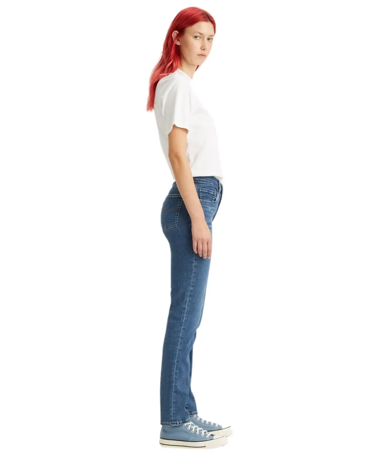 Levis 724 Jeans mit hohem Bund in Blue Wave