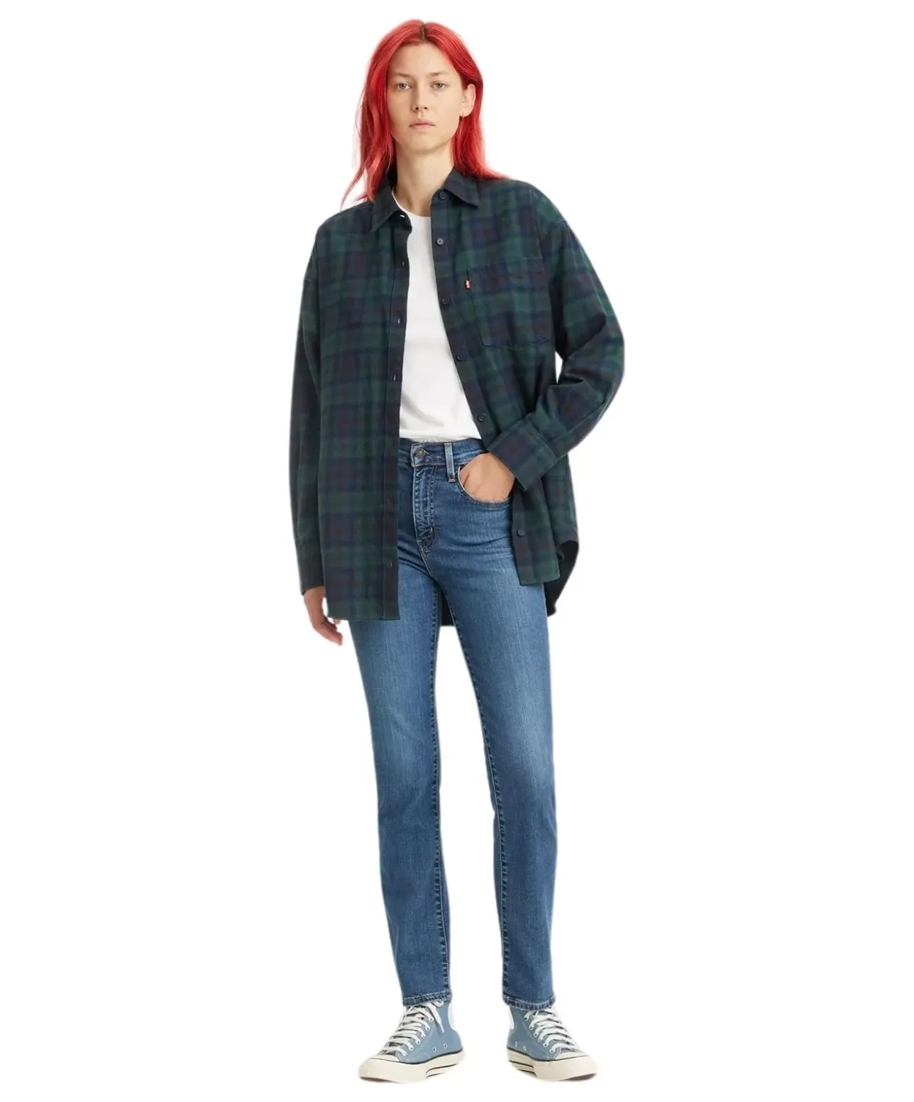 Levis 724 Jeans mit hohem Bund in Blue Wave