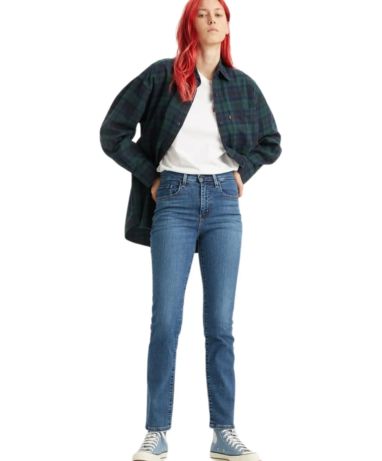 Levis 724 Jeans mit hohem Bund in Blue Wave