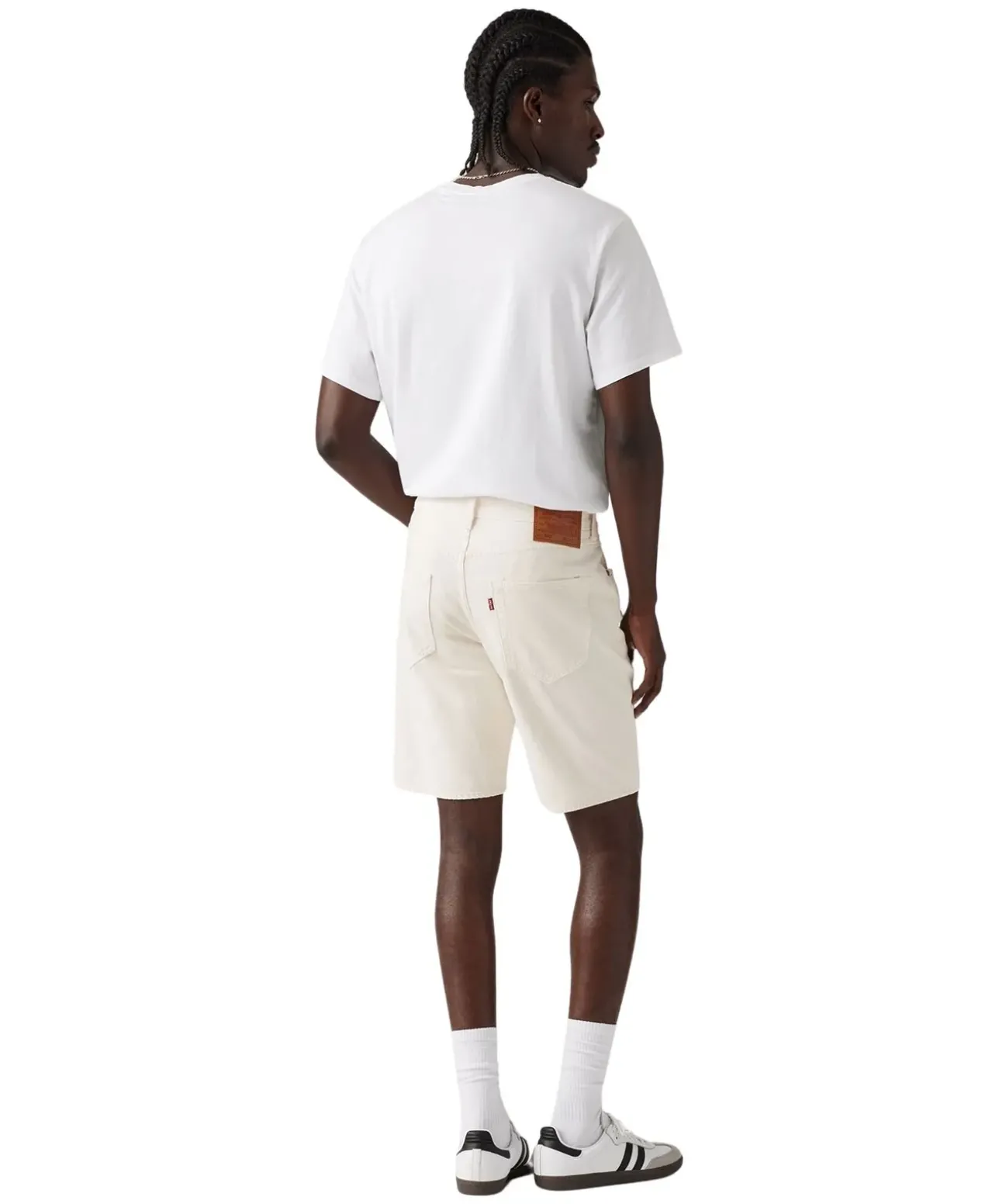 Levis 501 Jeansshorts in cremweiß mit geradem Schnitt