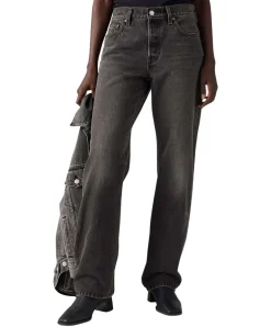 Levi's 501 90s Jeans mit geradem Bein in schwarzer Waschung
