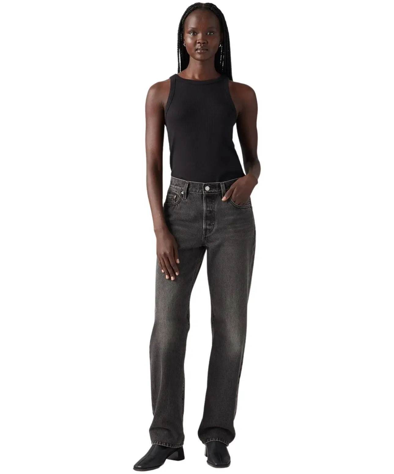 Levi's 501 90s Jeans mit geradem Bein in schwarzer Waschung