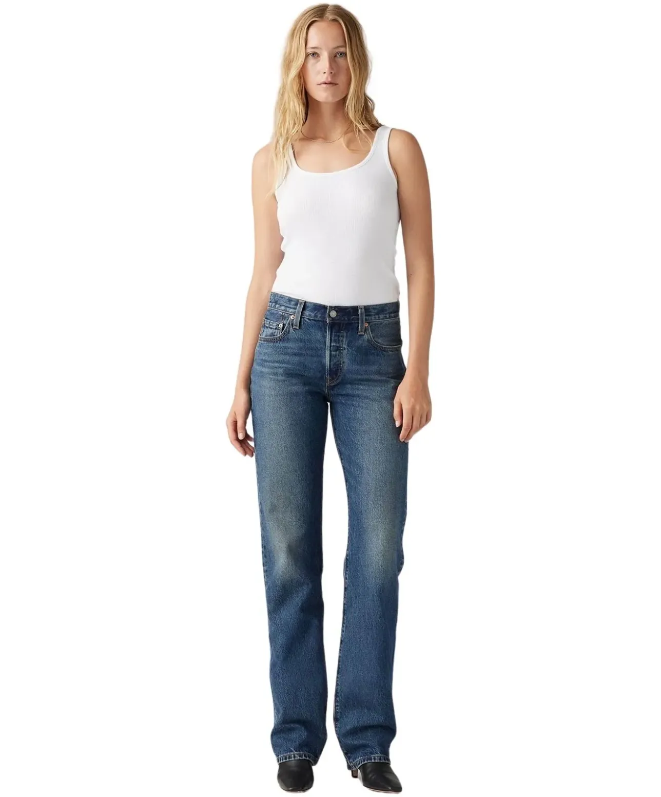 Levi's 501 90s Jeans mit geradem Bein in Mittelblau