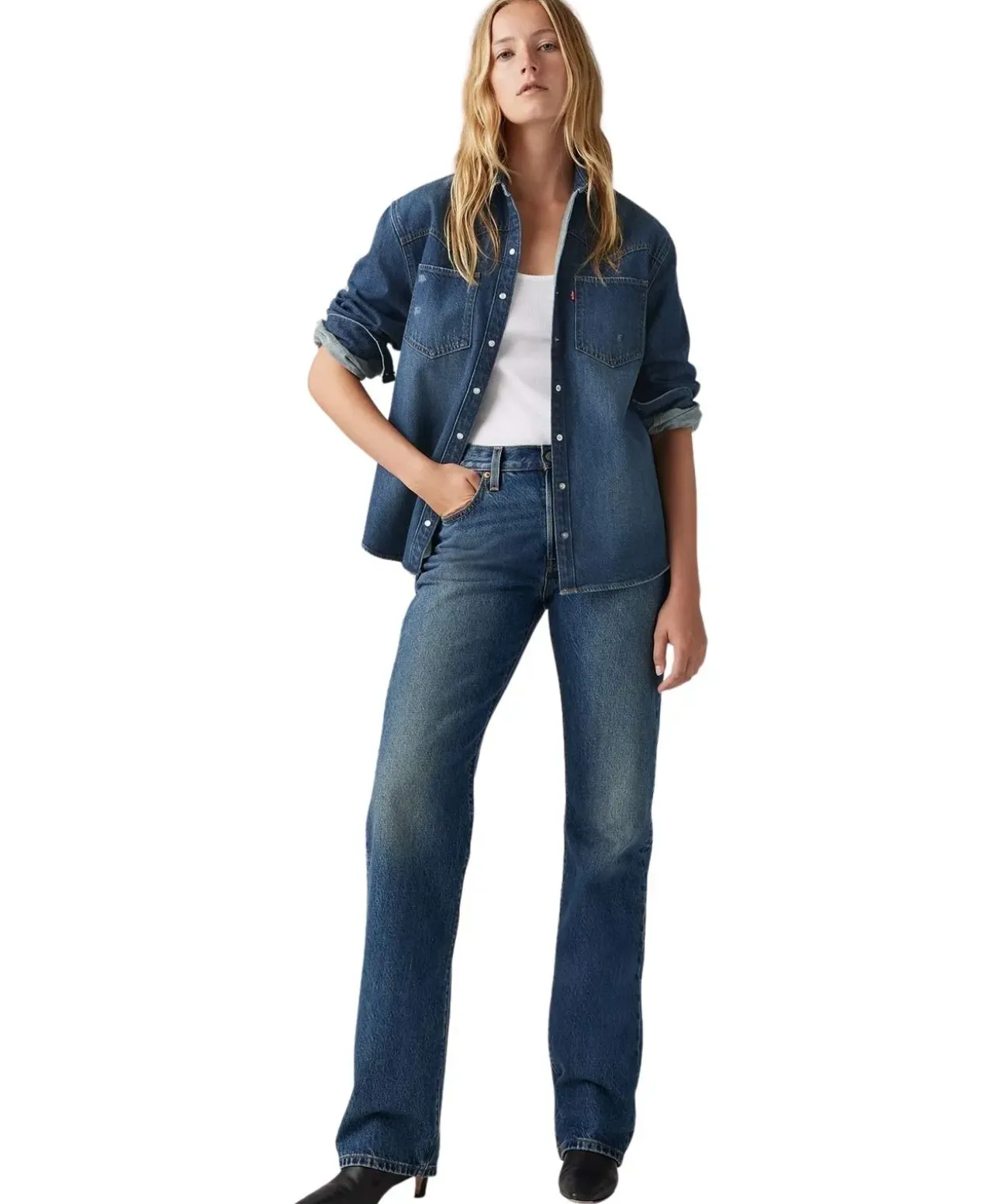 Levi's 501 90s Jeans mit geradem Bein in Mittelblau