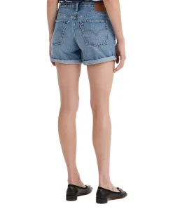Levis 501 Shorts in blau mit Umschlag