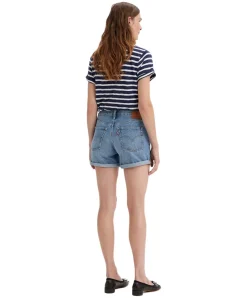 Levis 501 Shorts in blau mit Umschlag