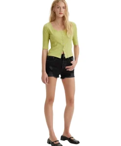 Levi's 501 Shorts Jeans mit High Rise in Schwarz