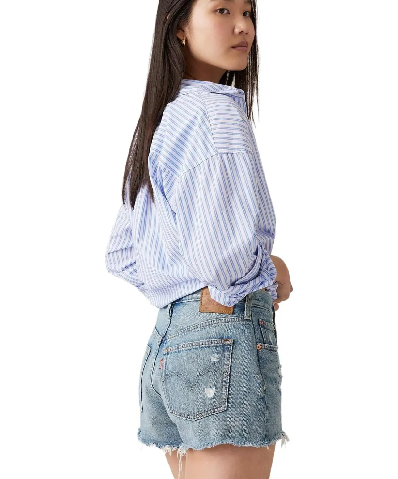 Levi's 501 Shorts mit hohem Bund in hellblauer-Optik