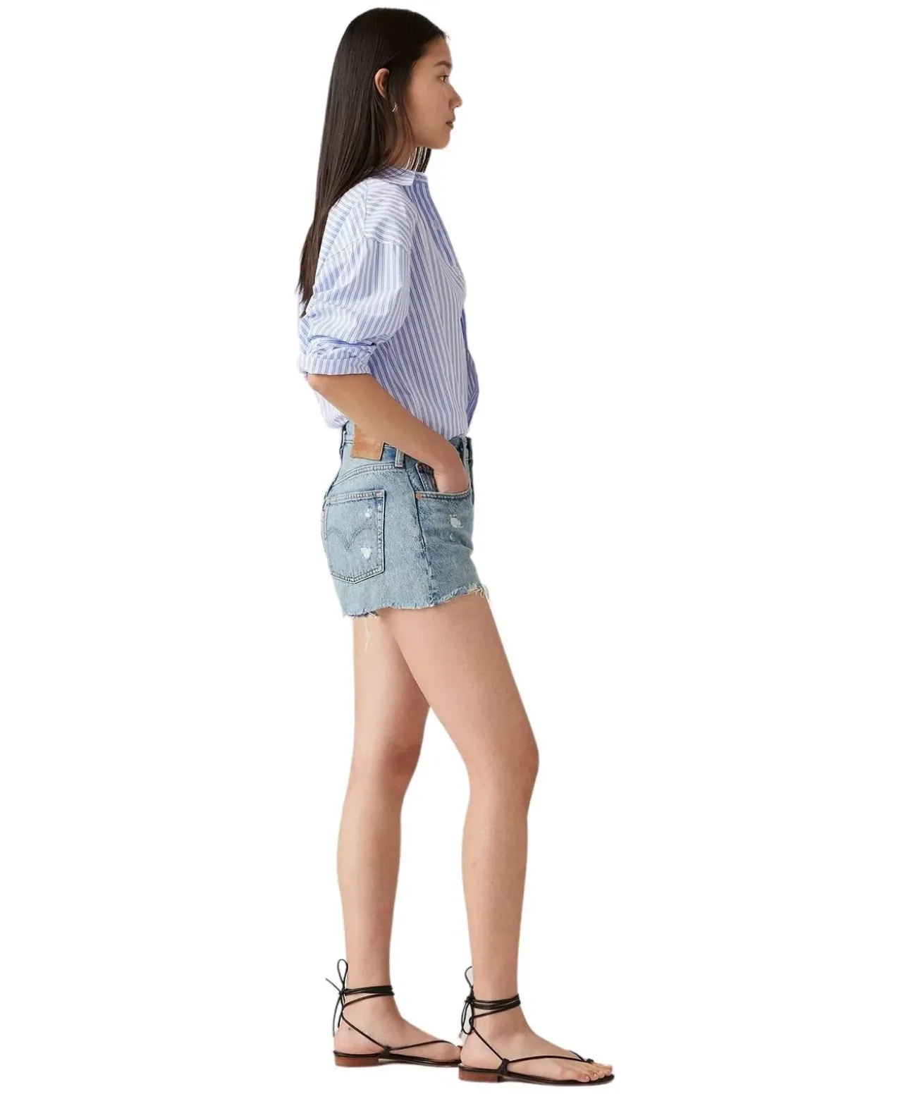 Levi's 501 Shorts mit hohem Bund in hellblauer-Optik