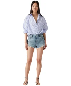 Levi's 501 Shorts mit hohem Bund in hellblauer-Optik