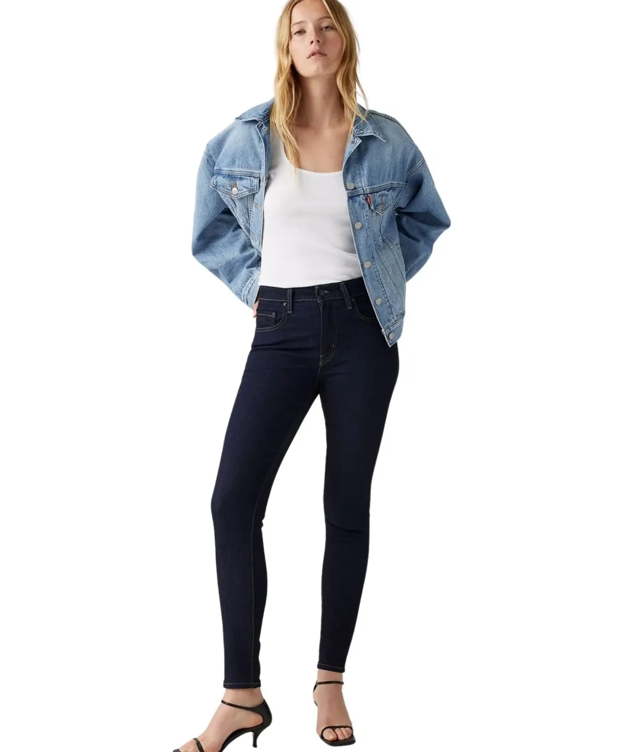 Levis 721 Skinny High Rise Jeans in Rinswash