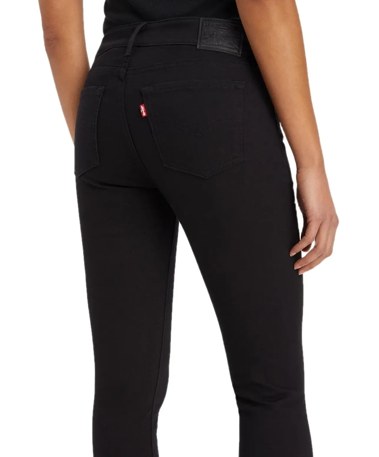 Levi's 711 Skinny Jeans mit Doppelknopf in Schwarz