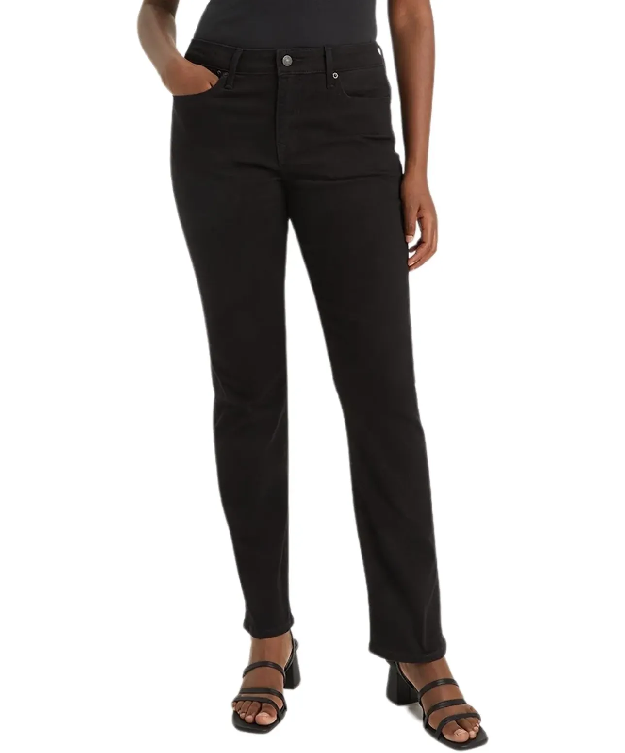 Levi's 712 Slim fit Jeans mit hohem Bund in Schwarz