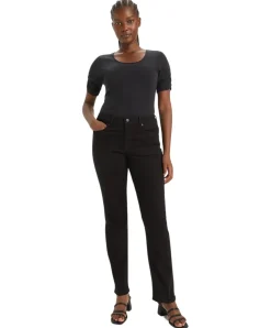 Levi's 712 Slim fit Jeans mit hohem Bund in Schwarz