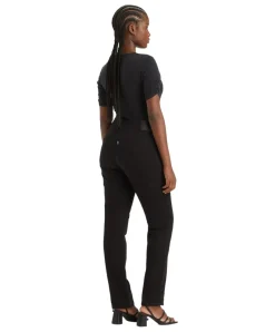 Levi's 712 Slim fit Jeans mit hohem Bund in Schwarz