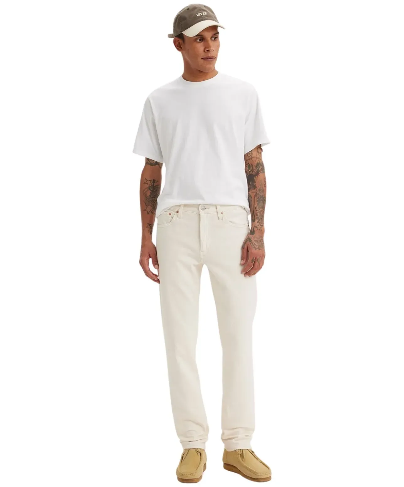Levis 511 Slim Jeans in Beige mit schmalem Schnitt