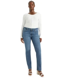 Levi's 712 Slim Jeans in blauer Blue Wave-Waschung
