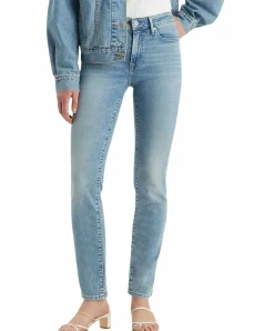 Levi's 712 Slim Jeans in Mittelblau mit hohem Bund