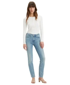 Levi's 712 Slim Jeans in Mittelblau mit hohem Bund