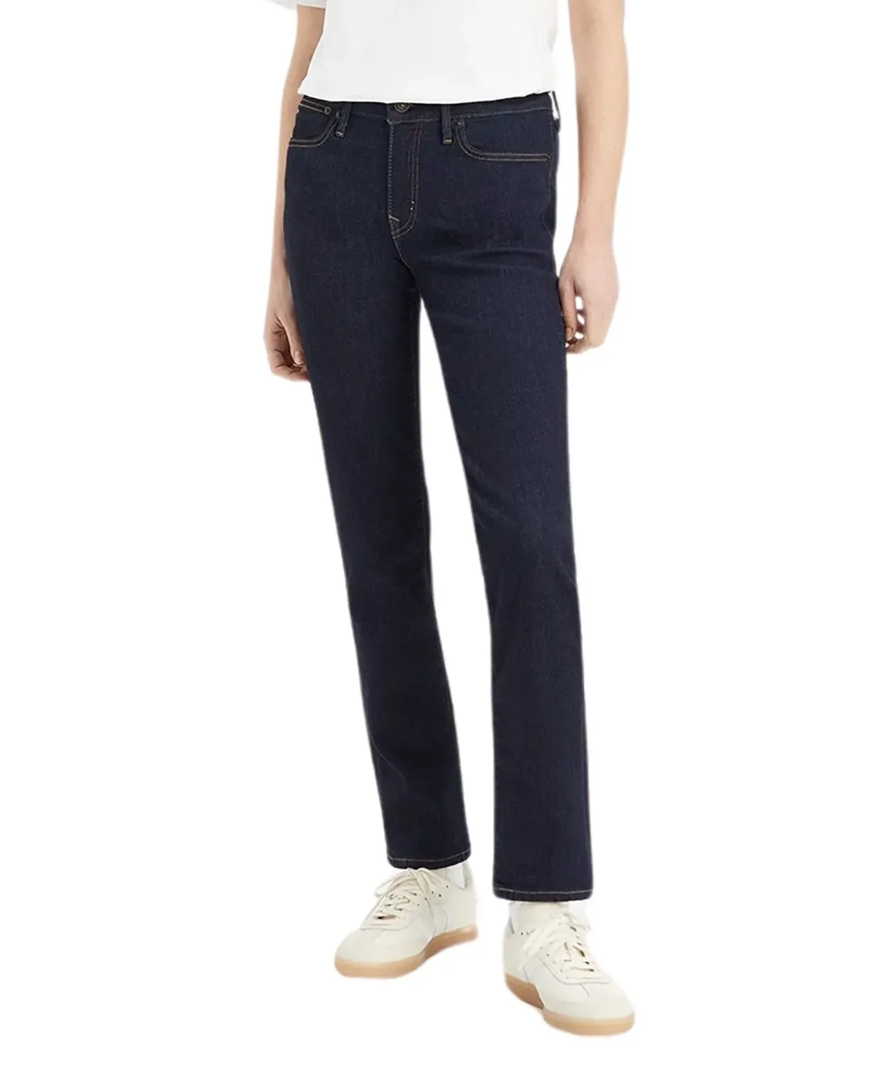 Levi's 712 Slim Jeans mit hohem Bund in Rinse-Waschung