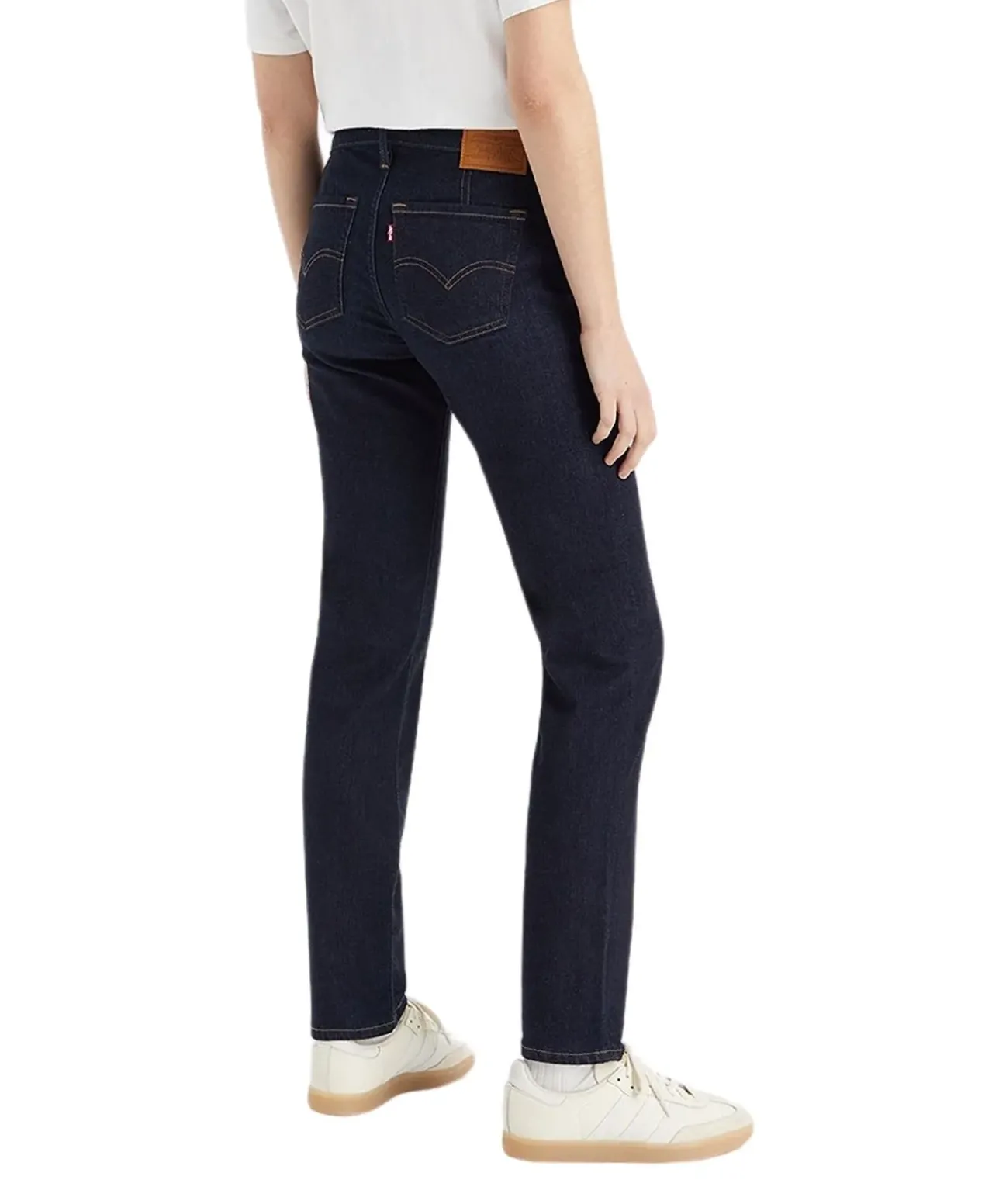 Levi's 712 Slim Jeans mit hohem Bund in Rinse-Waschung