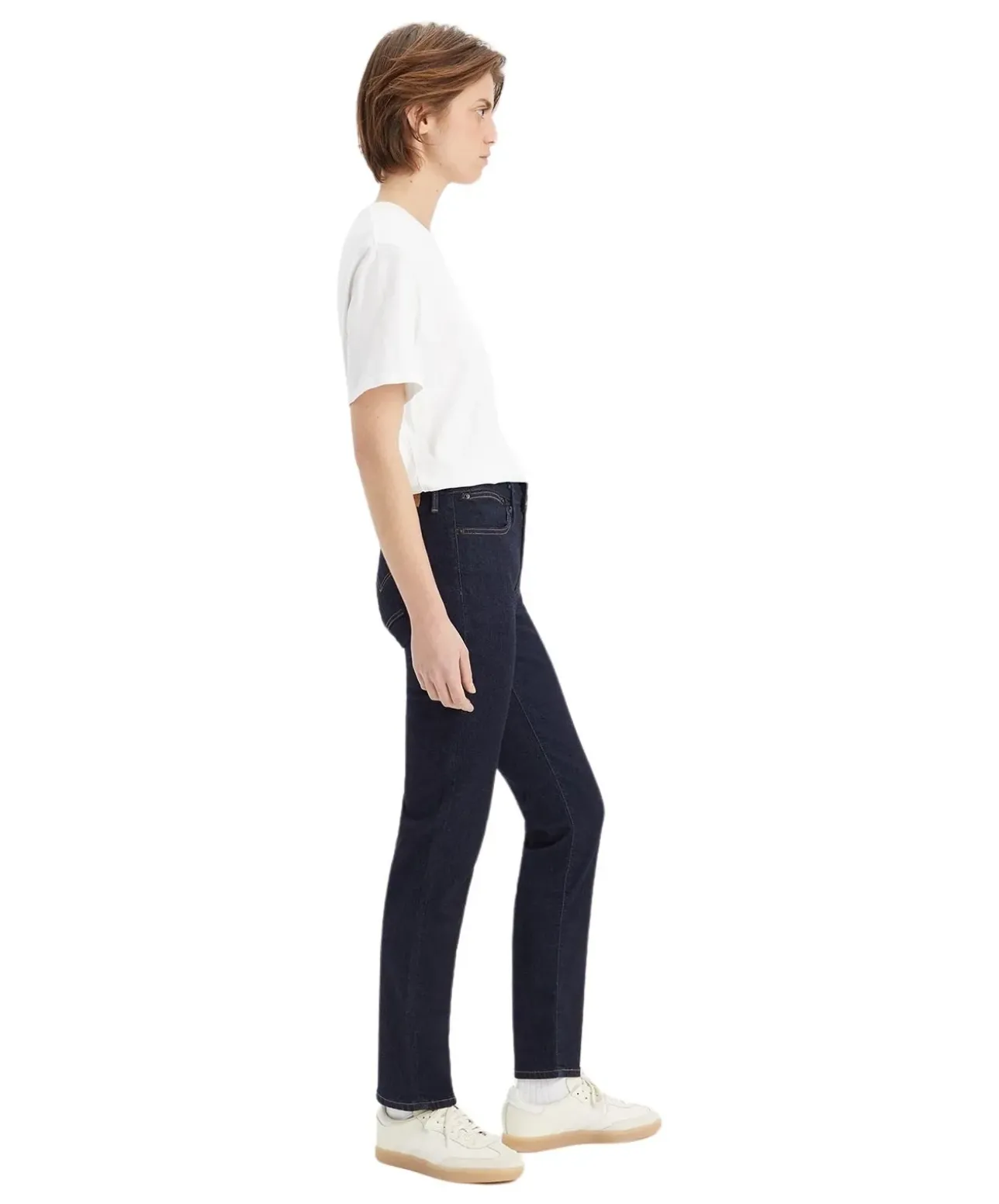 Levi's 712 Slim Jeans mit hohem Bund in Rinse-Waschung