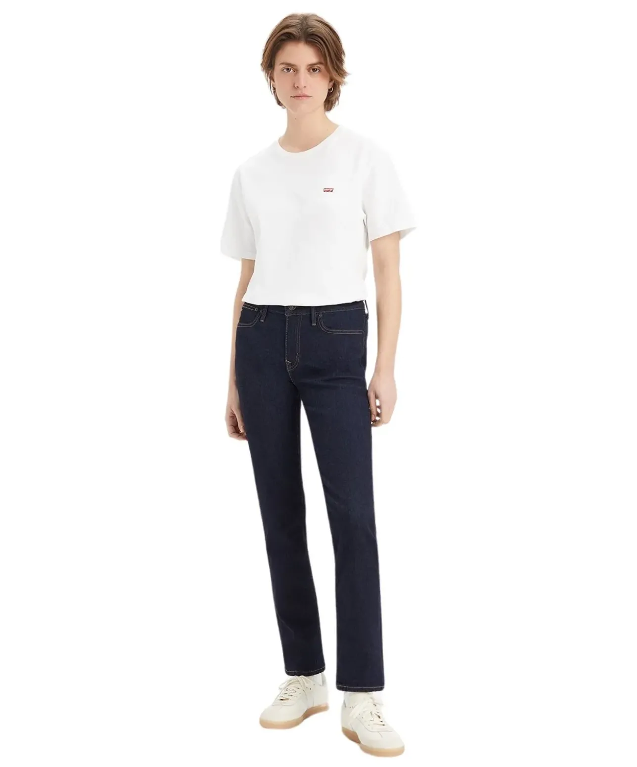 Levi's 712 Slim Jeans mit hohem Bund in Rinse-Waschung