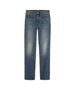 Levis 724 Straight Jeans mit High Rise in Mittelblau