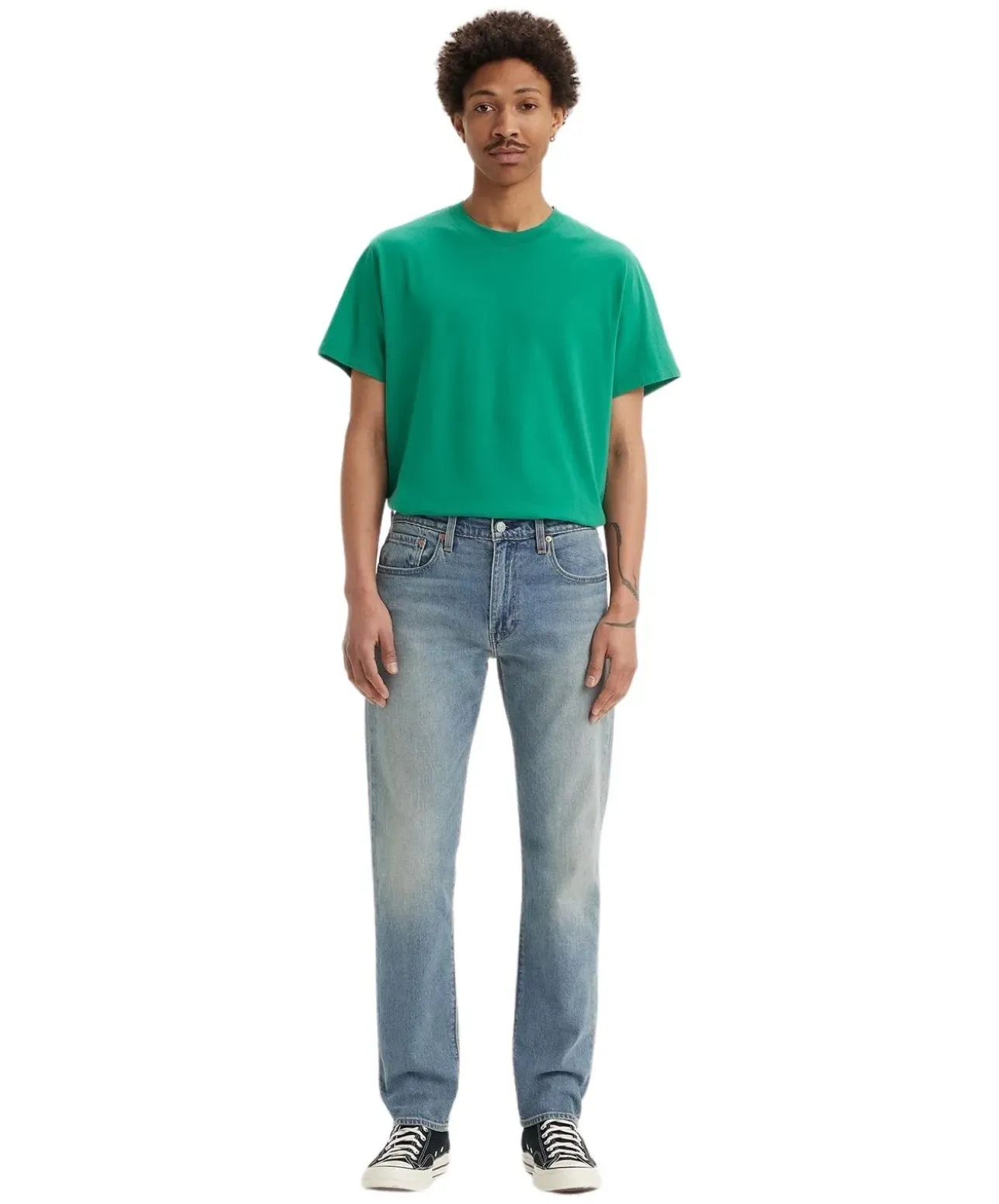 Levis 502 Taper Jeans in blauer Used-Optik