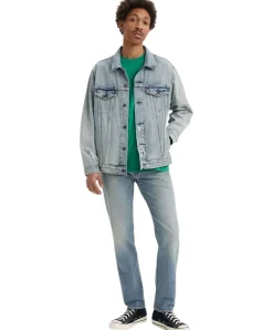 Levis 502 Taper Jeans in blauer Used-Optik