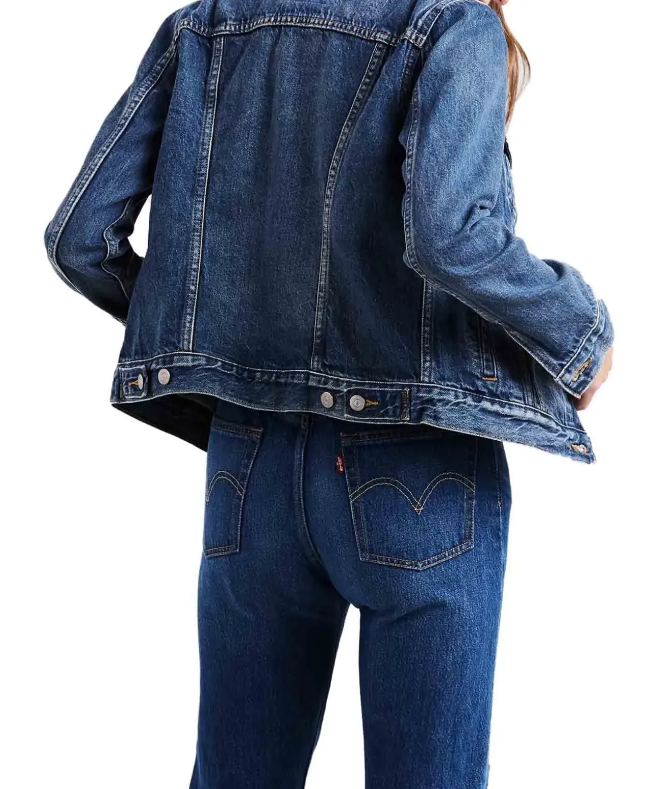 Levis Damen Original Truckerjacke in mittelblauem Indigo