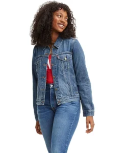 Levis Damen Original Truckerjacke in mittelblauem Indigo