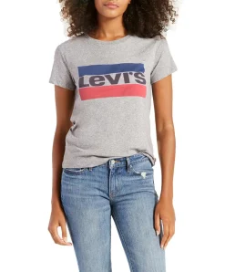 Levi's Damen T Shirt The Perfect Tee in Sportswear Smokestack