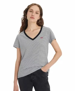 Levis Damen T-Shirt Perfect V-Neck Tee mit Mini-Logo