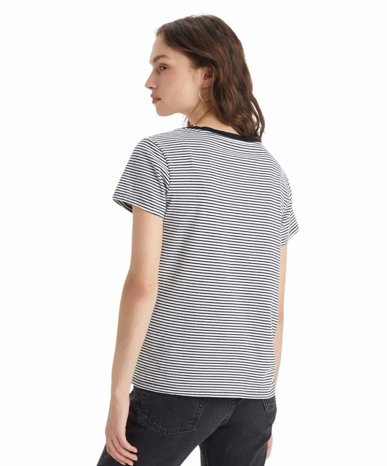 Levis Damen T-Shirt Perfect V-Neck Tee mit Mini-Logo