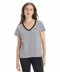 Levis Damen T-Shirt Perfect V-Neck Tee mit Mini-Logo