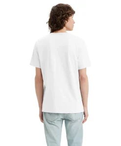 Levis Herren T Shirt Housemark Tee mit V-Neck in Weiß
