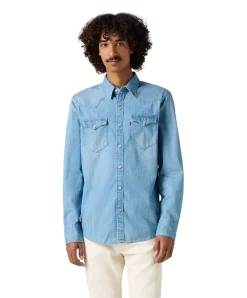 Levis Herrenhemd Barstow Western in hellblauem Stone