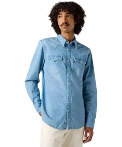 Levis Herrenhemd Barstow Western in hellblauem Stone