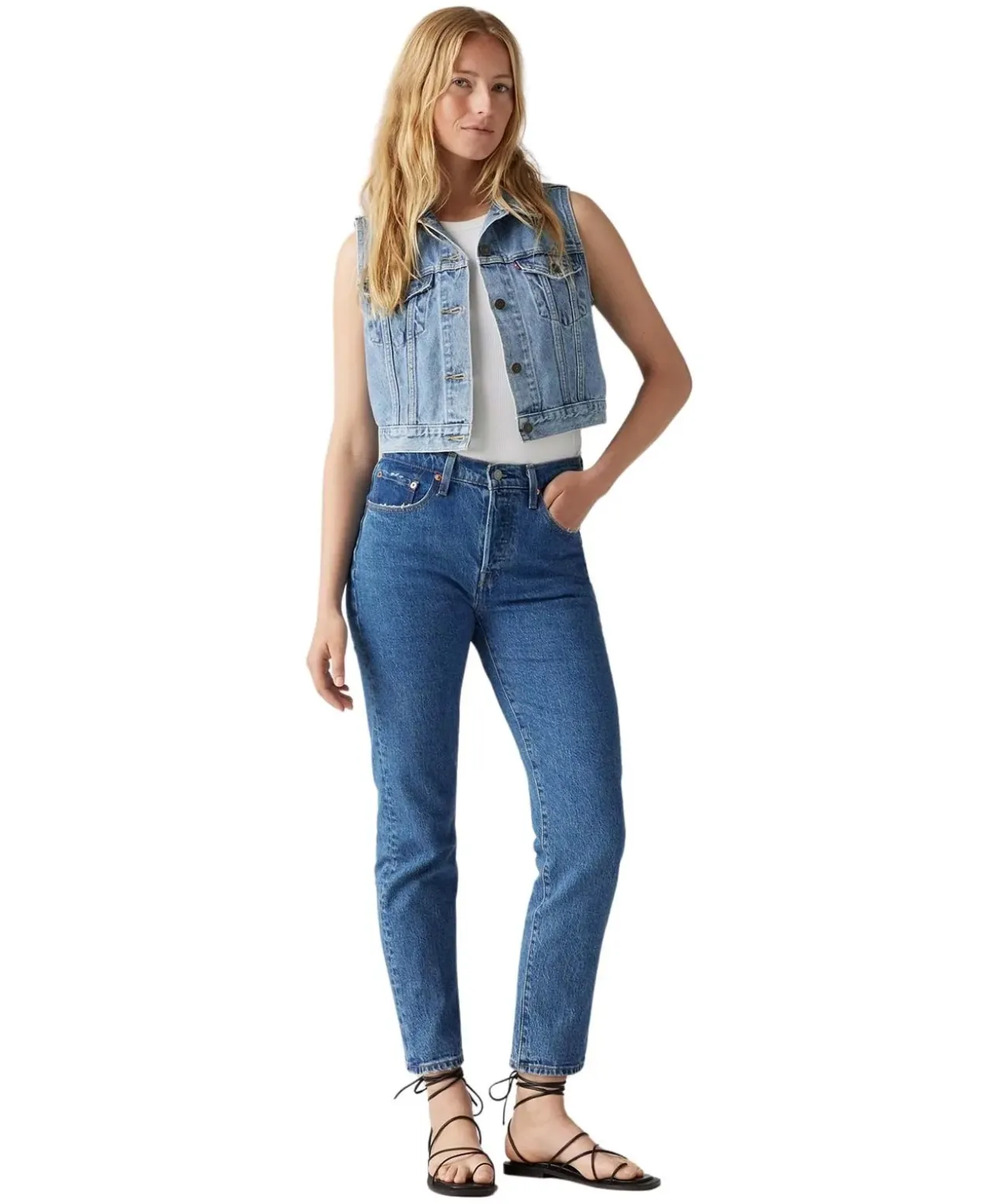 Levi's Jeans ⅞ Crop 501 in blauem Stonewash