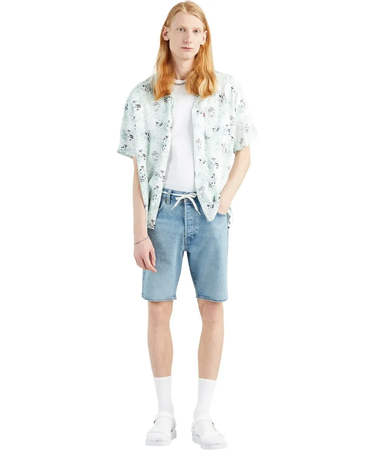 Levi's Jeans Original Shorts 501 Hemmed in hellblau