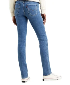 Levi's Jeans Straight 724 High Rise in blau und Zerrissen