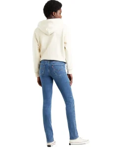 Levi's Jeans Straight 724 High Rise in blau und Zerrissen